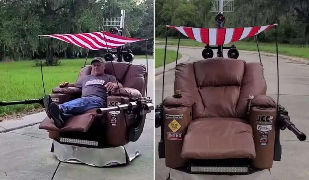 Meet the man who built a Drivable Armchair Equipped With a flamethrower