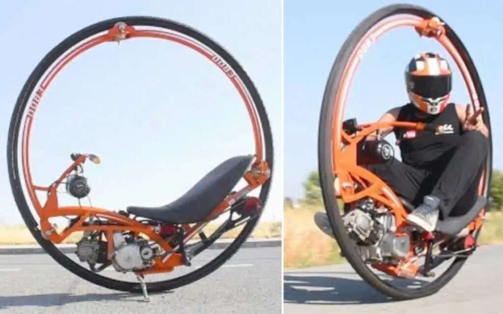 See How This Man Made a Monowheel at Home: How to Make a Monowheelwheel with a Motorbike Engine